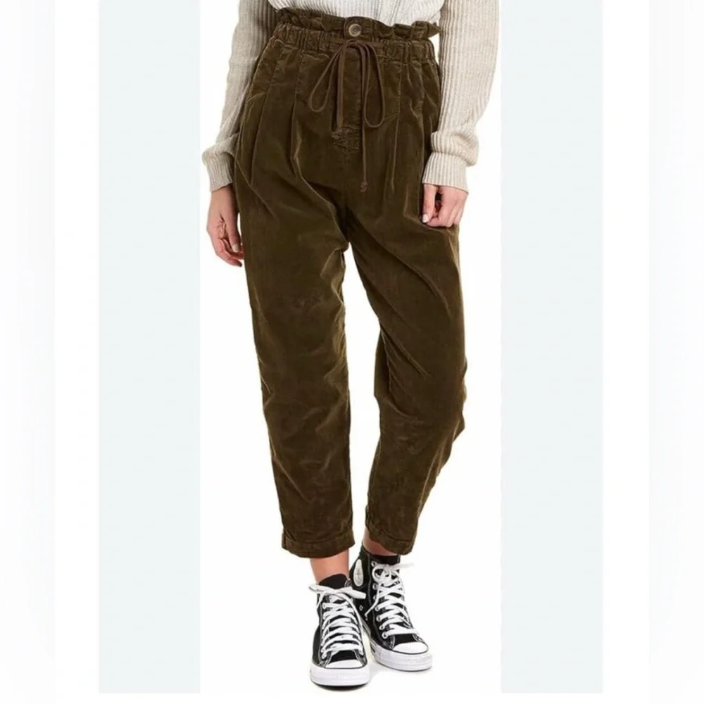 Free People Margate Corduroy paperbag waist pants